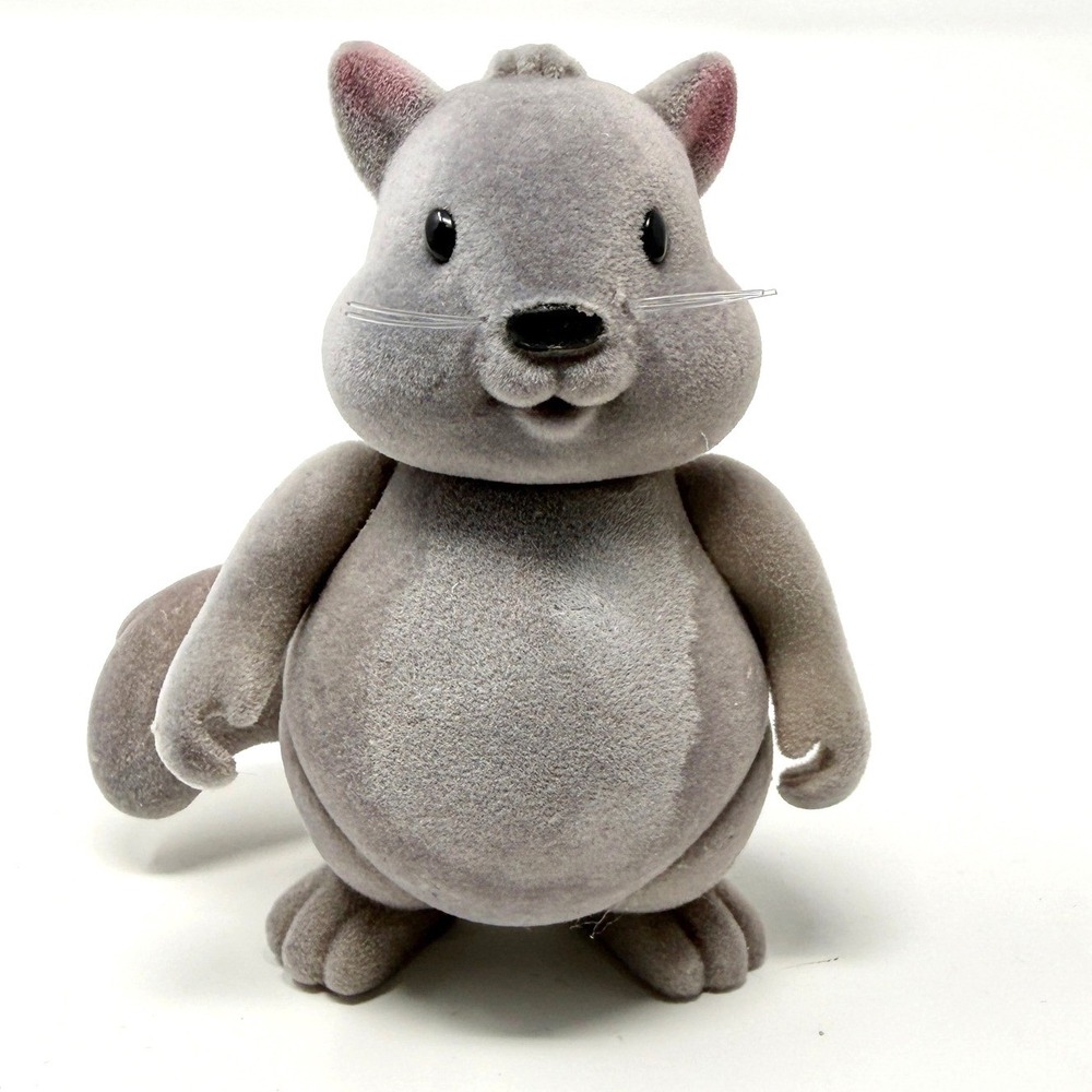 Li'l Woodzeez Bustleberry Squirrel Dad Figure Gray Flocked Replacement No Clothe
